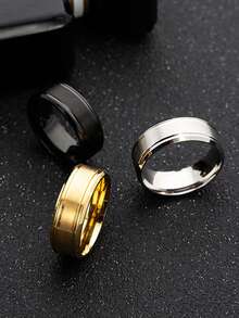 1 件 8 毫米简约不锈钢男女通用戒指，多功能设计