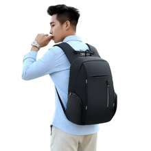 Mochila CASUAL Para Laptop 15.6 Pulgadas Para Hombre Con Usb Y Puerto Para AudíFonos Impermeable Antirrobo Para Portátil,  De Viaje, Negocios O Escolar - Rojo - Ver 4