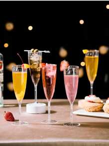 6-Ounce Clear Champagne Glasses, Disposable Cups Suitable For Parties, Weddings, Banquets, Family Holidays, Picnics, Cocktails, Mimosas, Bars, Engagements, Thanksgiving, Christmas, And Baking