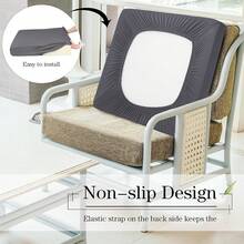 Newwiee 8Pcs Patio Cushion Covers Stretch Outdoor Cushion Cover Patio Furniture Sofa Couch Slipcovers, Soft Flexibility Washable Furniture Protector(Waterproof,Dark Gray) - Màu xám đen - Xem 10