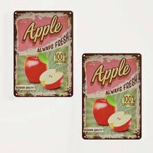 Vintage Apple  Sign - Fruit Metal Sign - Retro Decorative Sign Wall Decor Home Decor - (Aluminum) - View 1