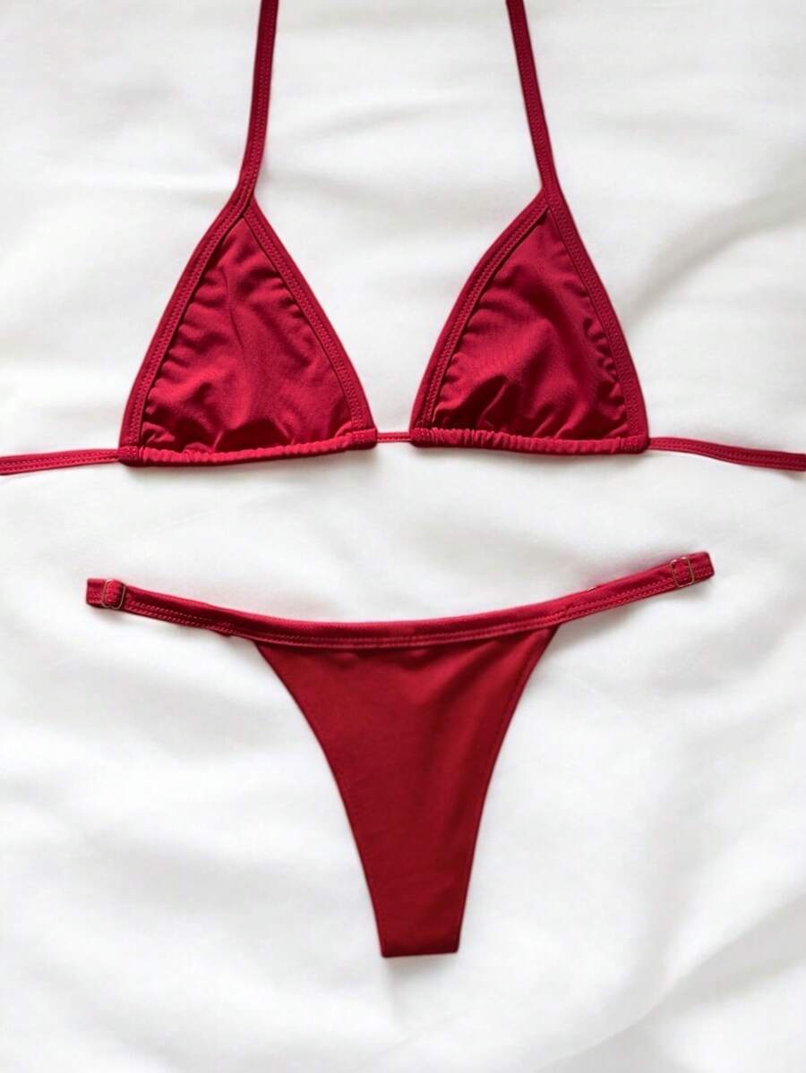 Women Bikini Sets - 紅色 - 查看 1