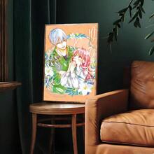 1 件复古《爱的象征》动漫帆布艺术印刷品，现代风格，适合家庭办公室装饰，非常适合客厅、卧室、厨房等装饰礼物（可选画框） - 彩色 - 查看 42