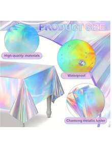 1 pièce Décorations de fête d''anniversaire de la sirène, nappe de table de sirène, nappe en plastique jetable pour la fête d''anniversaire sous le thème de la princesse de