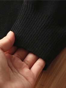 Men's Solid Color V-Neck Long Sleeve Sweater, Casual & Comfortable Base Layer Top, Spring/Autumn