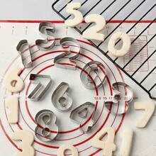 9pcs Numeric Cookie Cutter Set. 0-8 Number Shaped (Reversed 6 To 9) Stainless Steel Baking Cookie Cutters, Numeric Baking Tools - Silver - View 5