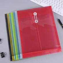 3pcs Vertical Rope Closure Document Folders, A4 Size Office Contract/Resume Storage Bags, Student Test Paper Organizer - Multicolor - View 7
