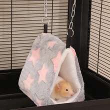 1 Pc Cute Print Pet Bird Parrot Cages Warm Plush Hammock Hut Tent Bed Hanging Cave For Sleeping And Hatching Bird Accessories