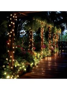 20-300 Lumen Solar Außen Kabel-Leuchte, IP65 wasserdicht, 8 Blitzmodi, geeignet für Heim-Dekoration, Garten-Dekoration, Außenterrassen-Dekoration, Camping-Dekoration, Kabel-Leuchte Lichterkette