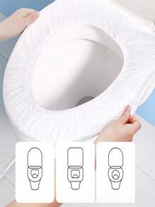 10/50 pièces Couvre-siège de toilette jetables imperméables et épaissis, emballés individuellement. Coussin de siège de toilette jetable pour voyage, hôtel, femmes enceintes. Couvre-siège de toilette universel pour toute saison (modèles neufs et anciens expédiés de manière aléatoire)