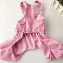 Spring/Autumn Cute Casual Pet Dog/Cat Lantern Suspender Pants, Suitable For Small Dogs Like Teddy, Pomeranian, Poodle - Pink - View 5