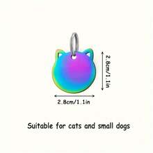Hollow Round-Eared Cat Head Pet Tag Dog Tag Cat Tag Hollow Pet Cute Identity Tag