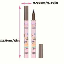 4 Colors Waterproof 4-Prong Eyebrow Pencils, Smudge-Proof, Sweat-Resistant, Long-Lasting, Dark Brown, Ash Brown, Black, Light Brown Liquid Eyebrow Pencils