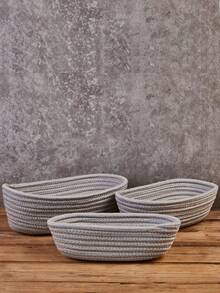 1pc Desktop Storage Basket, Random Color Handwoven Rattan Organizer Box For Makeup, Snacks, Entryway - Multicolor - View 6