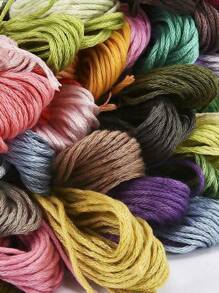 1 Conjunto de 12/24/36 Cores Fios de Bordado do Arco-íris, Fios de Bordado de Pulseira, Fios de Seda Artesanal, Conjunto de Fios de Bordado Aromáticos, Fios de Costura e Bordado DIY, Artesanato DIY - Cor Aleatória