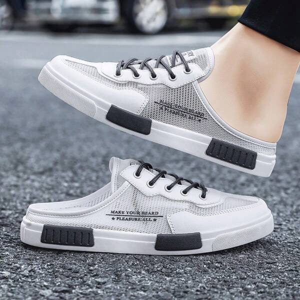 New Fashion Hollow-Out Mesh Slip-On Loafers For Men, Size 38-45