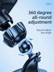 HOCO Universal Magnetic Car Phone Holder, 360° Rotatable Car Dashboard Phone Bracket - Black - View 5