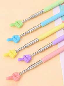 1 pieza Bastón retráctil de acero inoxidable de color aleatorio, vara de lectura, puntero telescópico para maestros, puntero manual extensible, herramienta de enseñanza para volver a la escuela