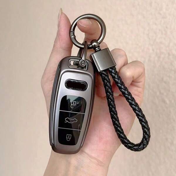 Gray For Audi A4 B9 A5 A6L A6 S4 S5 S7 8W Q7 4M Q5 TT TTS RS Coupe Smart Remote Car Key Case Cover