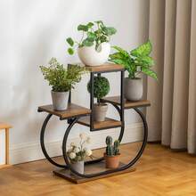 Estantería de 4 niveles para plantas de interior, estanterías ahorradoras de espacio para macetas de flores,estantería escalonada de metal forjado para plantas, soporte de exhibición para macetas para la sala de estar, patio, balcón - 5 niveles-Creativo-B - Ver 2