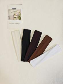 1/5 pezzi Fasce elastiche antiscivolo in morbido tessuto per donna - accessori per capelli per yoga, corsa, sport. Fascia per capelli autunnale e invernale per outfit da vacanza, elegante sciarpa donna, bandane morbide