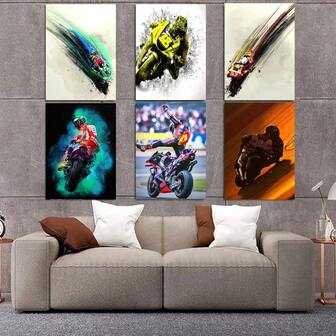 Juego de 1/3 Piezas de arte de pared Pop, impresiones de corredores de automóviles deportivos, carteles de corredores de motocicletas Pop en color, decoración moderna para bar, estudio, oficina, baño, dormitorio, sala de estar, dormitorio, sin marco