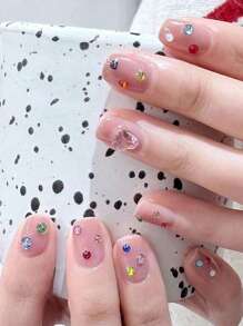 2.000 Peças Assortidas Tamanho Pedras de Strass de Vidro Bottom Plano, Pedras de Strass Redondas Multicoloridas K9 Bottom Plano, Decoração de Unhas