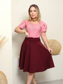 Women Skirts - 紫紅色 - 查看 2