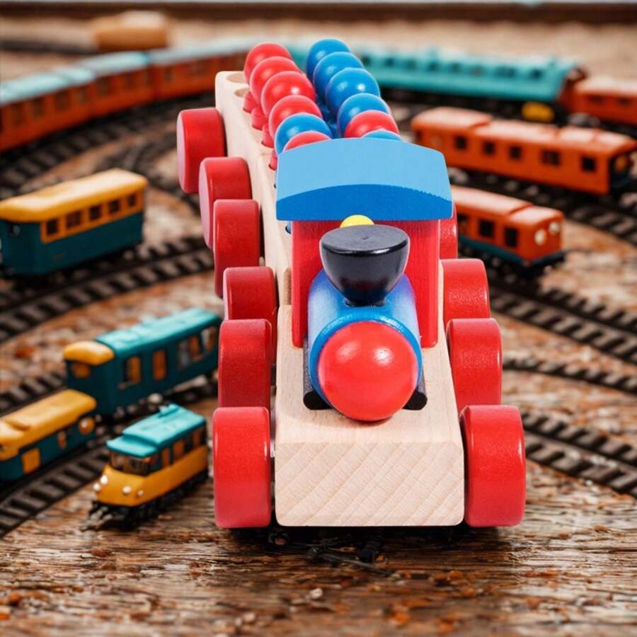 Juguete Tren De Madera Formas Geometricas Aprendizaje Matematicas Educacion Temprana