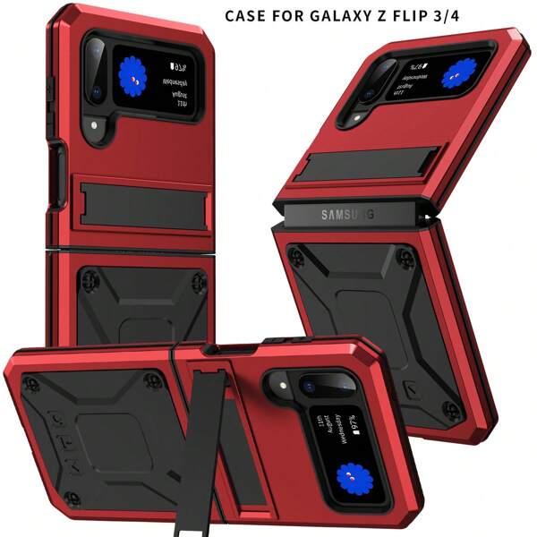 Coque de téléphone robuste en métal avec béquille pour Z Flip 3/4 5G, etc., coque solide, coque rigide, téléphone en option, modèle de téléphone sélectionné