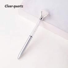 1 pièce Stylo à bille en cristal d'améthyste naturelle authentique et non traitée - Pierre brute unique, écriture fluide, parfait pour les fournitures scolaires des étudiants et les cadeaux d'affaires de bureau - Matériau authentique et non traité