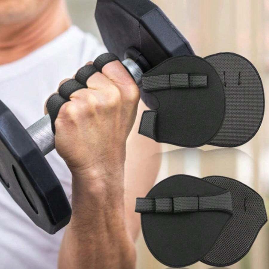 1 Pair Fingerless Fitness Gloves, Weight Training Palm Dumbbell Grip Pad, Workout Gloves - Multicolor - View 1