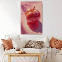 1pc Red Apple, Frost Effect, Surrealism Framed Wall Art - Canvas Prints Poster, Ready To Hang - Home Decor, Ideal For Home, Office Wall Decor, Family Gift, Living Room Bedroom Wall Decor - Multicolor - View 5
