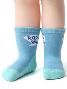 6双/12双防滑卡通星星印花婴儿/儿童袜子，透气幼儿男童/女童防摔袜 - 彩色 - 查看 5