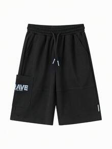 Balabala Children's Shorts Boys' 2025 Summer Stylish Mid-Length Pants - Black - View 1