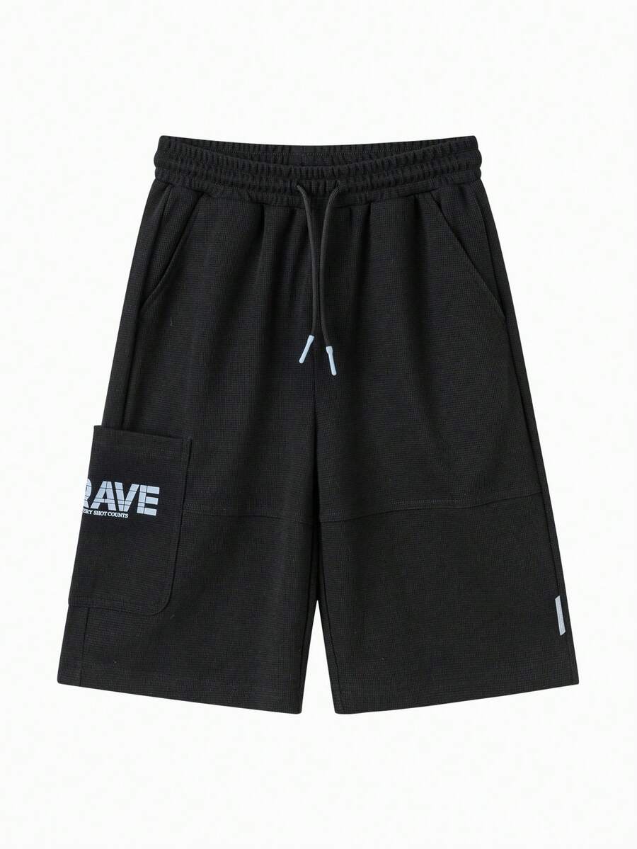 Balabala Children's Shorts Boys' 2025 Summer Stylish Mid-Length Pants - Black - View 1