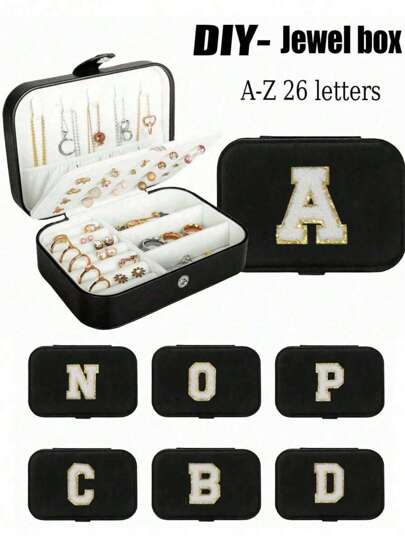 1 قطعة صندوق مجوهرات محمول للسفر، صندوق مجوهرات للسفر مخصص باللون الأسود، صندوق سفر مدمج مزدوج الطبقات صيفي، صندوق تخزين مجوهرات صغير مقاوم للماء، صندوق عرض مجوهرات محمول، صندوق مجوهرات من البولي يوريثان مقاوم للماء، صندوق عرض مجوهرات سعة كبيرة، صندوق خاتم مزدوج الطبقات صغير، صندوق تخزين، صندوق هدايا، صندوق مجوهرات للخواتم والأقراط والقلائد والهدايا، مع حقيبة إكسسوارات مزودة بإبزيم وسحاب، مناسب للأقراط والقلائد والخواتم والساعات والأساور وغيرها من الإكسسوارات، هدية رائعة للصديقة أو الأم في المناسبات
