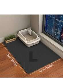 超大双层猫砂垫，采用 EVA 材质制成，旨在防止猫砂飞溅和泄漏，保持猫砂不外泄。防滑、可水洗、防水、防臭、易于清洁 - 非常适合用作猫砂盆和宠物用品保护垫 | 可水洗猫垫 | 耐用猫垫。