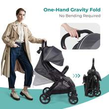 Jooli H Pushchair 0-3 Years, Lightweight Compact Baby Stroller With Reclining Backrest, 5-Point Harness, Rain Cover, Reversible Seat And Carrycot, Easy Fold Travel Buggy For Toddlers, Dark Grey - Dark Grey - View 6