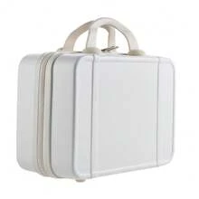 Living And Home Hard Shell Makeup Case - Compact Cosmetic Organizer (31x15.4x30.8cm) In White/Pink - White - View 2
