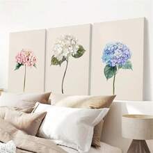 1Pc/3Pcs Hiện Đại Trừu Tượng Hoa Treo Tường Nghệ Thuật Trang Trí Áp Phích Màu Nước Đơn Giản Hoa Cẩm Tú Cầu Tranh In Canvas Tranh Cho Phòng Khách Phòng Ngủ Văn Phòng Tại Nhà Ký Túc Xá Trang Trí Thiết Kế Nền Tường Hình Ảnh Có Khung/Không Khung - Nhiều màu - Xem 1