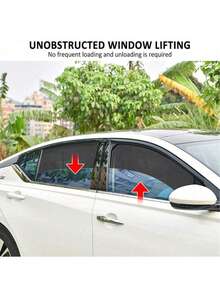 Set de 4 parasoles para ventanas de coche, cortinas para ventana delantera/trasera con protección UV y bloqueador de luz solar magnético, accesorios de sombra de privacidad interior para automóviles que reducen el brillo en la mayoría de los coches - Unitalla - Ver 6