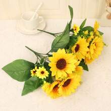 1/2/3 Bündelpackung mit 13 leuchtenden Sonnenblumen, Sonnenblumen, ländlicher Hochzeitsstil Heim-Dekoration, Dekorations-Requisiten, Seidenblumen, kreative kleine Geschenke, Feiertags-Dekoration, Muttertags-, Geburtstags-Geschenke