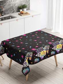 1 件 80 年代复古派对桌布，220 * 130 厘米一次性塑料桌布，“回到 80 年代”派对桌布，80 年代生日派对用品，80 年代嘻哈派对装饰，复古生日派对装饰，厨房用品，餐桌装饰，桌面装饰 - 80年代 - 查看 3