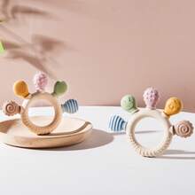Juguetes de dentición para bebés, juguetes de masticación suaves de silicona lavables con diseños de animales con textura, estimulación sensorial, regalo para recién nacidos - Multicolor - Ver 7