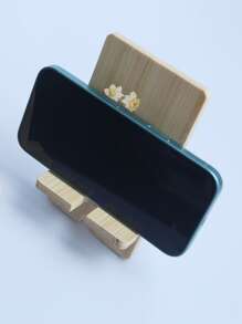 Soporte multifuncional personalizado de madera para teléfono/tableta, diseño sencillo, nombre personalizado, ideal como soporte para ver series y películas