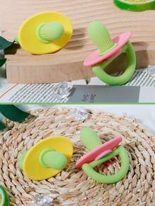 1pc/2pcs Pet Dog Pacifier, Cat Paw Pacifier Box, Cactus Teether, Pacifier, Boilable, Super Soft 3D, Pet Chew Toy, Cat Pacifier, Pet Toy Chew, Weaning Small Puppy Bite, Random Color - Multicolor - View 5