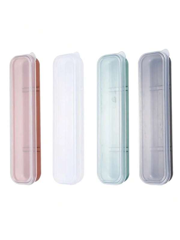 Scatola portaposate con cerniera, scatola portaposate in acciaio inossidabile per cucchiai e bacchette da viaggio, portatile e multicolore, tasca riutilizzabile per posate, perfetta per viaggi all'aperto, campeggio, ufficio, ritorno a scuola, borsa per il pranzo scolastico, borsa frigo da picnic per donne