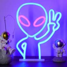 Kaufen Sie 1 Stück Grüner Alien Neonlichtschild, 11,3x8,7x0,7 Zoll/28,8x22,2x1,8 cm, LED Dekorationslampe, batterie- oder USB-betrieben. Grüner Alien Neonschild Deko, Neonlichtschild für Zimmer, Wanddekoration, Spielezimmer, Teenagerzimmer, Schlafzimmer, Zuhause, Party