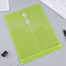 3pcs Vertical Rope Closure Document Folders, A4 Size Office Contract/Resume Storage Bags, Student Test Paper Organizer - Multicolor - View 2